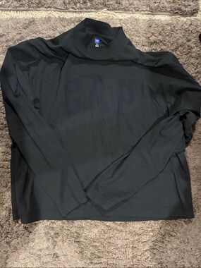 Yeezy x Balenciaga GAP Black Mock Neck Logo Top cropped oversized